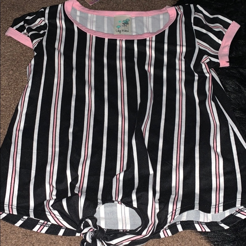 Kids blouse black and pink and white